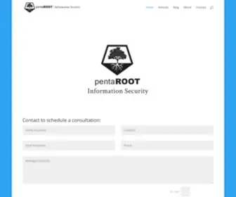 Pentaroot.com(Information security consulting services. © Copyright 2018) Screenshot