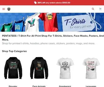 Pentatees.com(T-shirt for all Print shop for T-shirts, stickers, face masks, posters, and more) Screenshot