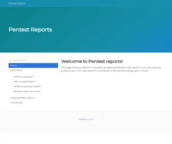 Pentestreports.com(Penetration Test reports) Screenshot