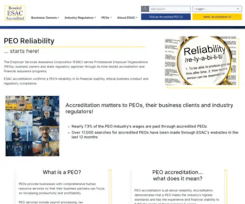 Peocompliance.org(ESAC accreditation) Screenshot