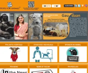 Peopleforanimalsindia.org(PFA) Screenshot