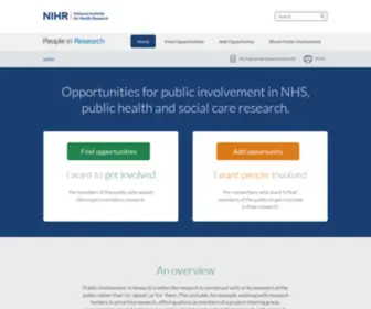 Peopleinresearch.org(People in Research) Screenshot