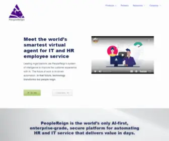 Peoplereign.io(Meet the world’s smartest virtual agent for IT and HR employee service) Screenshot