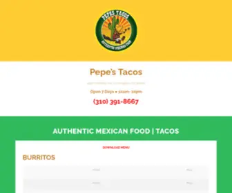 Pepestacosla.com(Pepe's Tacos) Screenshot
