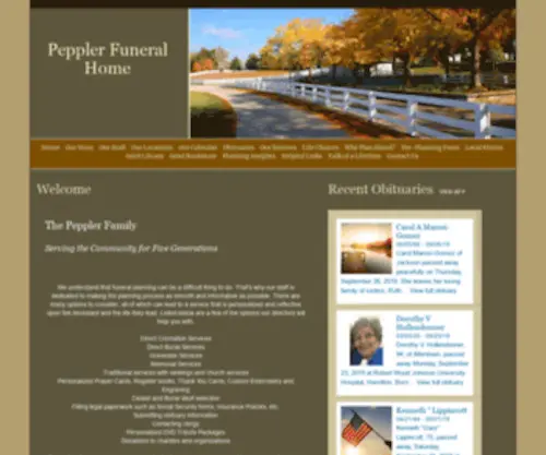 Pepplerfh.com(Peppler Funeral Home) Screenshot