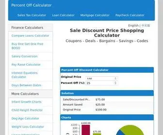 Percentoffcalculator.com(Sale Discount Price Shopping Calculator) Screenshot
