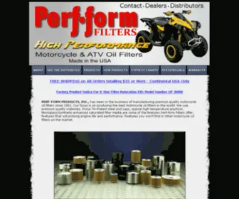 Perf-Form.com(Perf-form Filters, High Performance Motorcycle Oil Filters) Screenshot