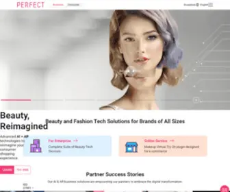 Perfectcorp.com(Beauty AR Company and Makeup AR Technology Platform) Screenshot