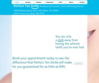 Perfecttensmile.com(Perfect Ten Smile Cosmetic Teeth Whitening Service in Plano) Screenshot