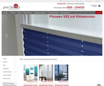 Perfekter-Sonnenschutz.de(Plissees) Screenshot