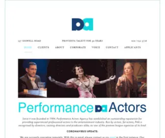 Performanceactors.co.uk(Performance Actors Agency) Screenshot