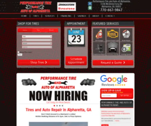 Performancetireauto.com(Performance Tire and Auto of Alpharetta) Screenshot