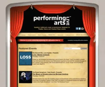 Performingartslive.com(Opening The World Of Performing Arts in Southern California) Screenshot