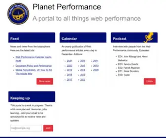 Perfplanet.com(Planet Performance) Screenshot