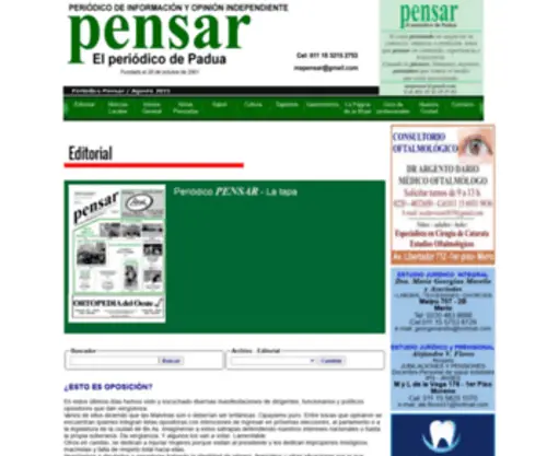 Periodicopensar.com.ar(Periódico Pensar) Screenshot