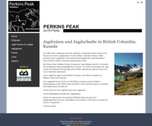 Perkinspeak.com(Jagdreisen und Jagdurlaube in British Columbia) Screenshot