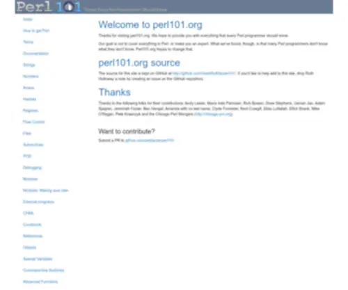 Perl101.org(PerlIndex) Screenshot