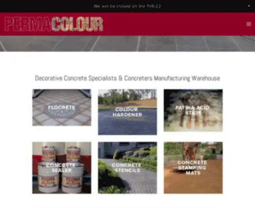 Permacolour.com.au(Concreters warehouse) Screenshot