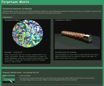 Perpetuum-Mobile.ch(Physikalische Spielereien und Spielzeug) Screenshot