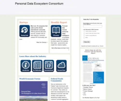 Personaldataecosystem.org(We connect companies that empower people to collect) Screenshot