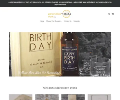 Personalisedwhiskystore.com(A bottle of personalised Whisky) Screenshot