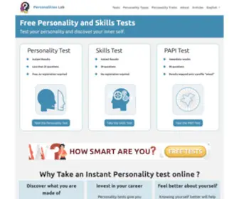 Personalitieslab.com(Personalities Lab) Screenshot