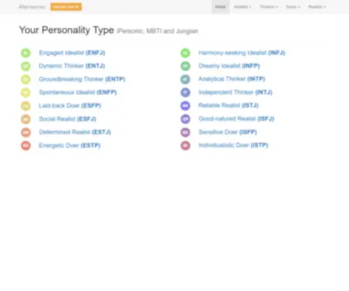 Personality-Type.net(Personality Type Central) Screenshot