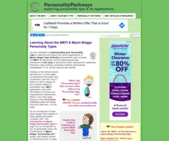 Personalitypathways.com(Myers Briggs MBTI Personality Type) Screenshot