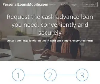 Personalloansmobile.com(Helps U.S. customers find loans. You can get up to $35) Screenshot