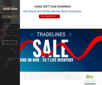 Personaltradelines.com(Tradelines for Sale) Screenshot