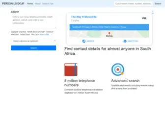 Personlookup.co.za(Person Lookup) Screenshot
