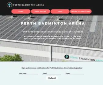 Perthbadmintonarena.com(Perth Badminton Court) Screenshot