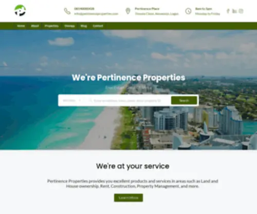 Pertinenceproperties.com(Pertinence Properties Limited) Screenshot