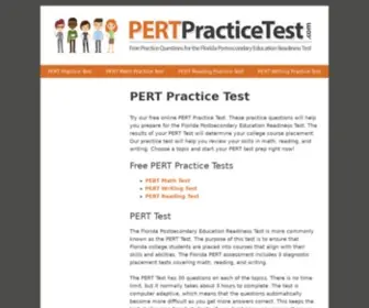 Pertpracticetest.com(PERT Practice Test) Screenshot