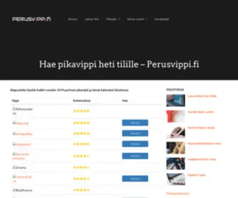 Perusvippi.fi(Pikavippi Heti Tilille) Screenshot