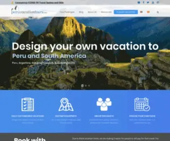 Peruvacationtours.com(Custom Vacation Specialists to Peru & South America) Screenshot
