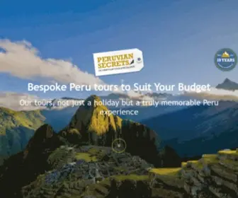 Peruviansecrets.co.uk(Holiday tours to Peru) Screenshot