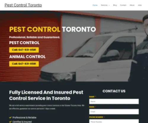 Pestcontroltoronto.com(Pest Control Toronto) Screenshot