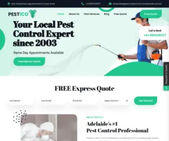 Pesticopestcontroladelaide.com.au(Pest Control Services Adelaide) Screenshot