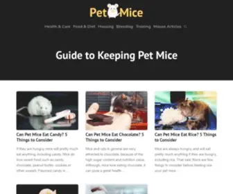 Pet-Mice.com(Guide to Keeping Mouse as Pet) Screenshot