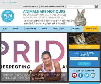 Petaindia.com(PETA India operates under the simple principle) Screenshot