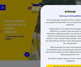 Petair.de(Tiertransport mit PetAir) Screenshot