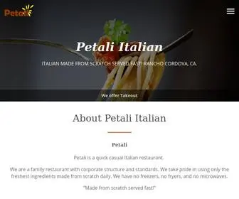 Petaliitalian.com(Order Online for Takeout / Pickup. Here at Petali Italian) Screenshot