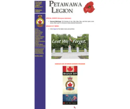 Petawawalegion.ca(The Royal Canadian Legion Branch 517) Screenshot