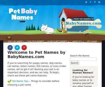 Petbabynames.com(Pet Names by BabyNames.com) Screenshot