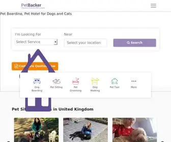 Petbacker.co.uk(Dog, Cat Boarding, Grooming, Pet Taxi by Pet sitters) Screenshot