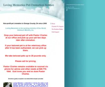 Petcremationandburial.com(Loving Memories Pet Cremation and Burial Services) Screenshot