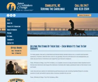 Petcrematorycarolinas.com(Paws, Whiskers & Wags) Screenshot