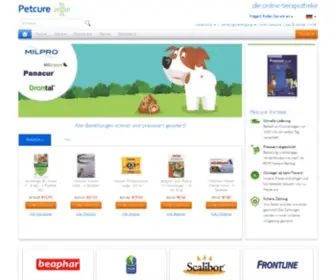 Petcure.de(Online Tierapotheke Tierarzneimittel Diätfutter Tierbedarf) Screenshot