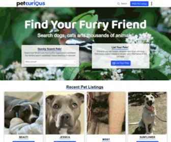 Petcurious.com(Pet Adoption on PetCurious) Screenshot